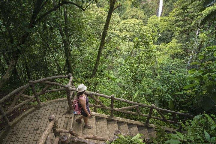 3 in 1 combo: La Fortuna-waterval, hangende bruggen, thermale spa van San José
