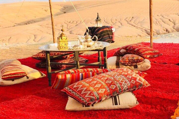 Experience the Agafay Desert -Camel Ride and Sunset Tea on The top of a Hill
