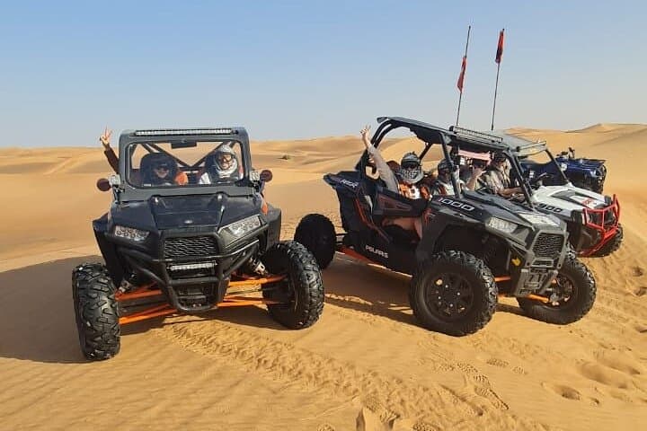 Dubai Morning Buggy Dunes Safari with Sandboarding & Camel Ride