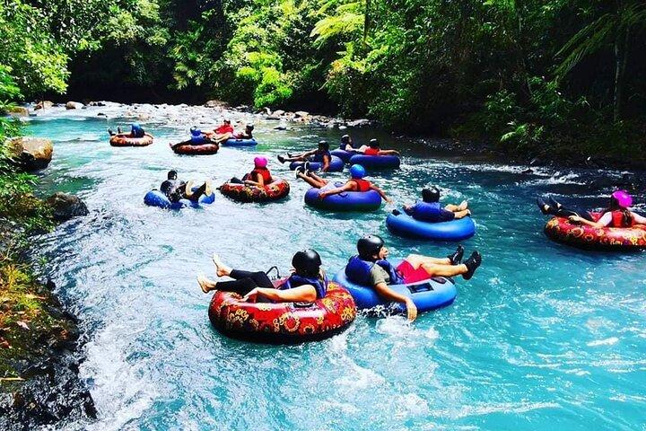 3 em 1, tirolesa sobre o rio azul, tubulação no rio azul e preguiças