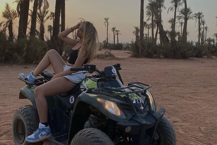 Quad tour in the palm grove desert