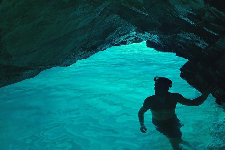 Havkajak och snorkling till grön grotta på Sipan ö från Lopud
