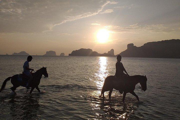 Krabi: Sunset Beachfront Horse Ride with Barbecue Dinner