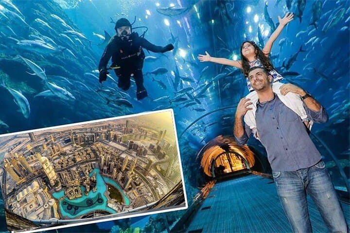 Dubai Burj Khalifa & Aquarium Underwater Zoo Tour