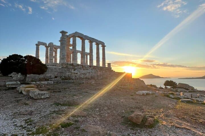 Sunset Sounio By Athenian Riviera With Acropolis Visit