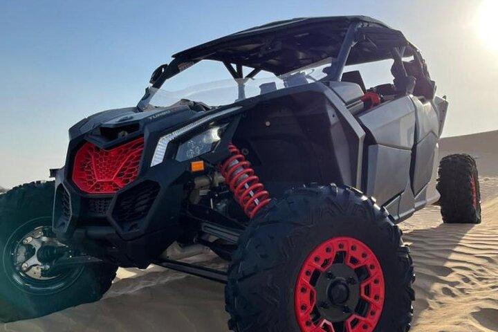 Zelfrijdende duinbuggy met sandboarden en kameelrijden