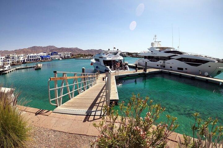 Aproveite uma experiência de mergulho de barco de meio dia no Mar Vermelho de Aqaba.