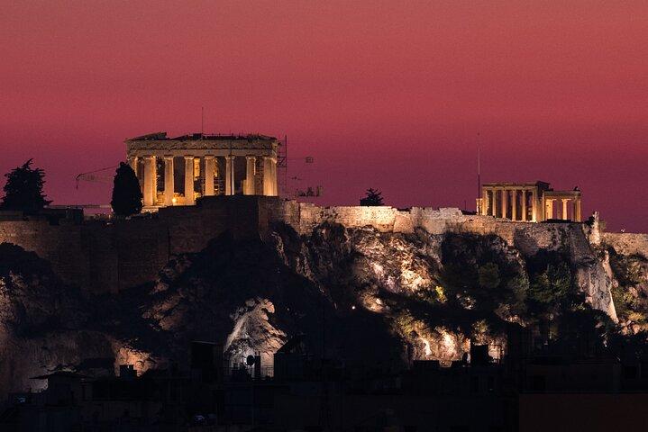 Tour serale delle principali attrazioni di Atene con cena - Tour per piccoli gruppi