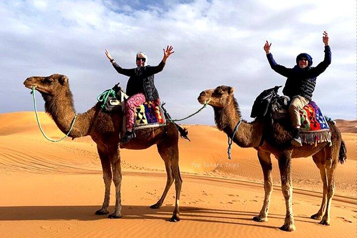 Passeio de camelo em Merzouga e acampamentos noturnos no deserto