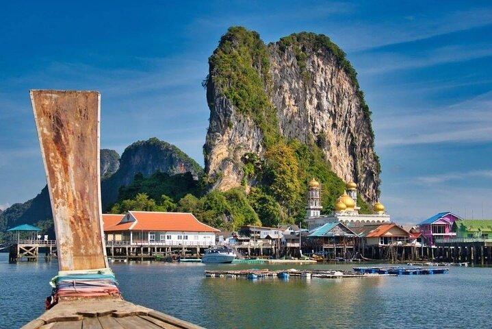 Excursão privada de barco de cauda longa com canoagem na ilha de James Bond com almoço
