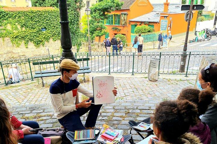 Ritverkstad / kreativ anteckningsbok under en ovanlig promenad i Montmartre