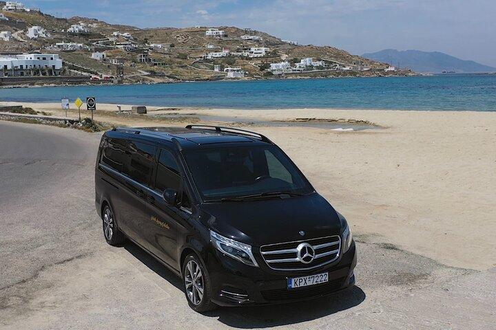Privat transfer för hela Mykonos, från hamn, flygplats till varje plats