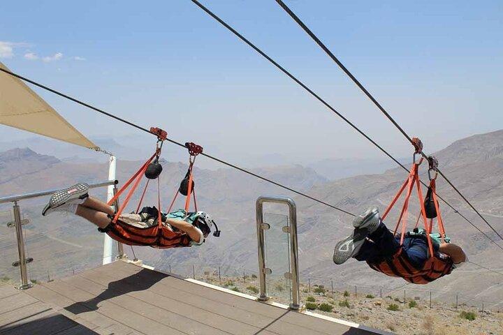 Jebel Jais Zipline Flight Il tour con zipline più lungo del mondo da Dubai