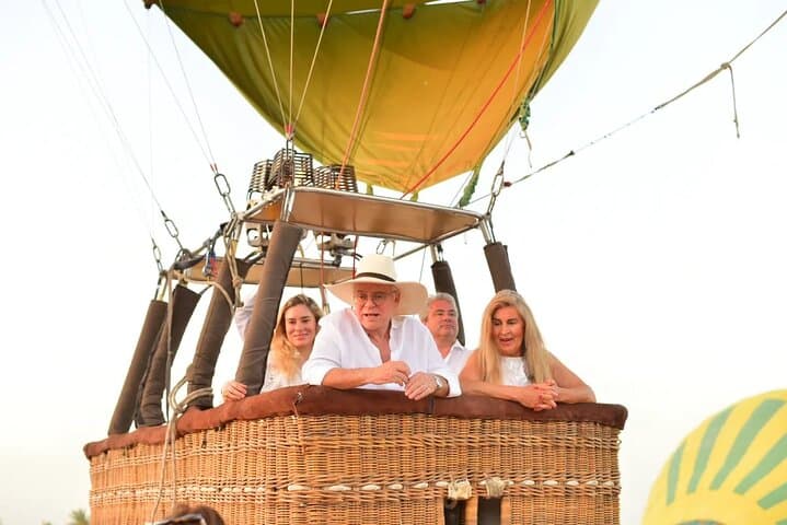 Sunrise hot air balloon flight over luxor