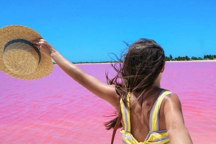 Las Coloradas Geweldig roze meer en Rio Lagartos vanuit Tulum