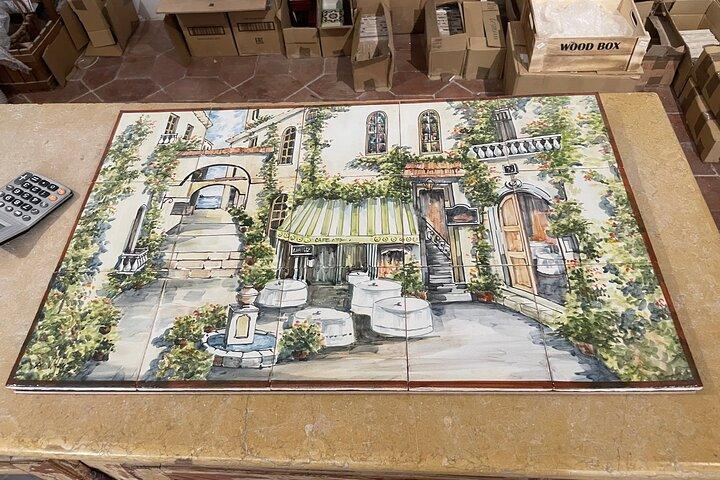 Tile painting experience and visit Azeitão wine cellar
