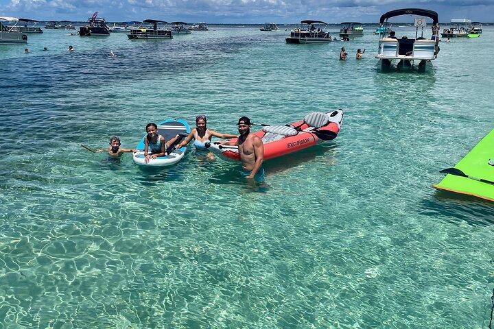 Prive Crab Island dubbele glijbanen Pontoon Charter