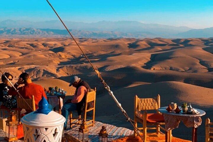 Marical dinner and camel ride at sunset in Desert of Marrakech