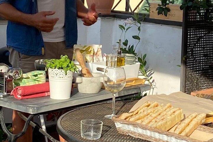 ジェノヴァで屋上料理教室：ペシュト、フレッシュパスタ＆ワイン