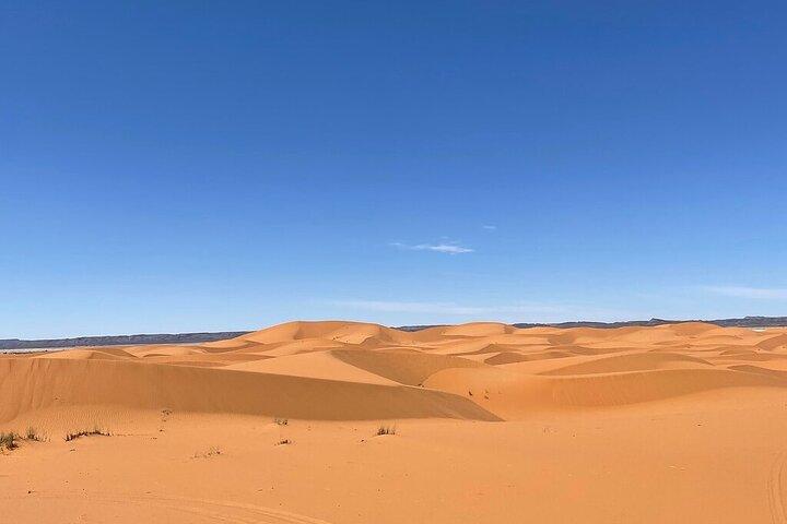 メルズーガ砂漠のラグジュアリーキャンプでラクダトレッキング、ビークル4WD