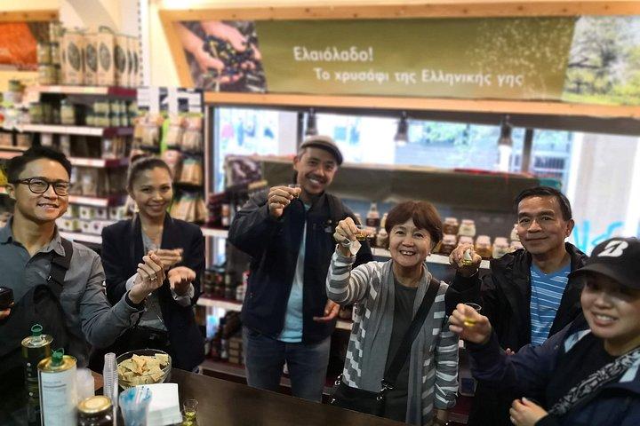 アテネのギリシャ テイスティング ワークショップと食品市場ツアー