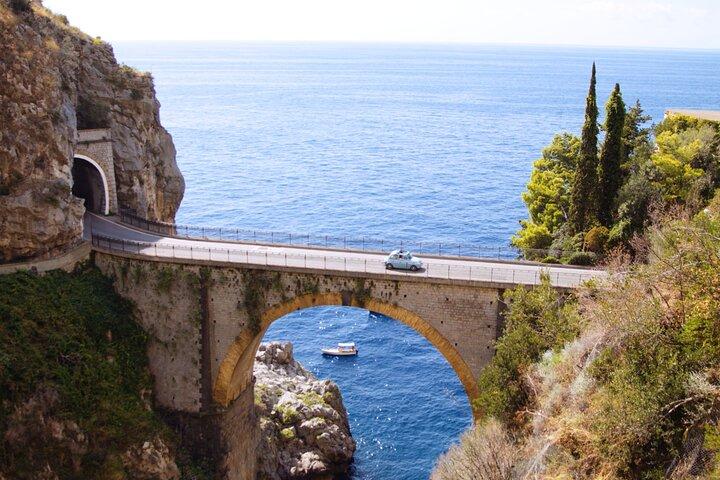 Privat tur i Vintage Fiat 500 fra Salerno til Amalfi