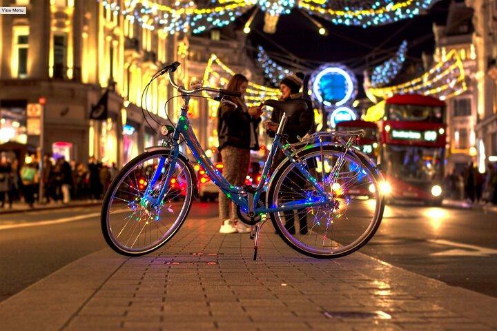 Excursion à vélo des illuminations de Noël de Londres avec Guide local