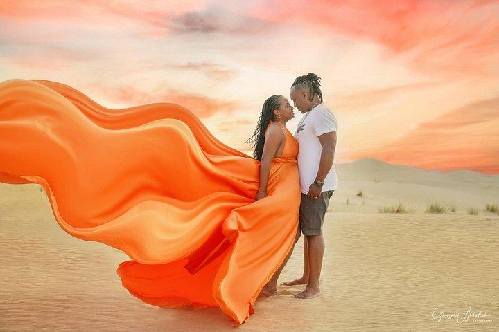 フライングドレス撮影ドバイソロ、カップル、グループ3時間