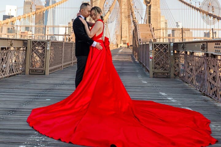 New York Flying-dress photoshoot with iconic NYC views