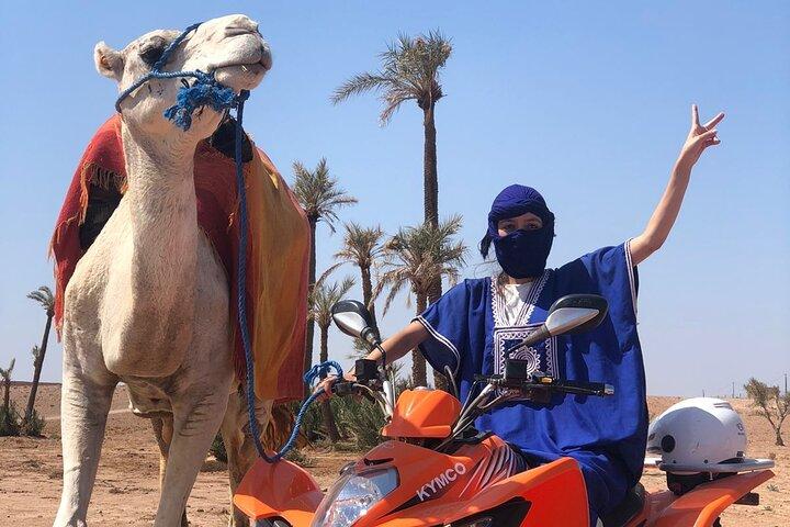 Sensational quad and camel ride in the palm grove