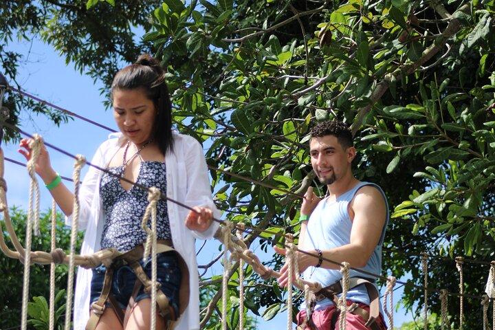 Roatan: Halbtägige Zipline-Tour zu Stränden, Schwebebahnen, Brücken und Wildtieren