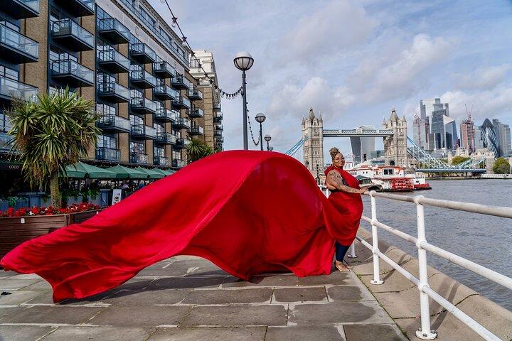 ロンドンフライングドレスの写真撮影