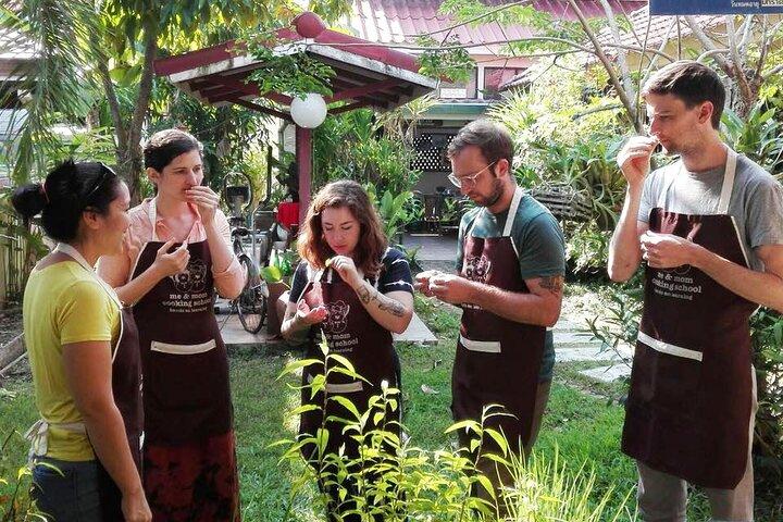 Thai madkultur og madlavningsteknikker fra vores have i Chiang Mai