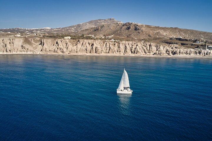 Santorini: Private Catamaran Cruise with Fresh Fish BBQ & Drinks