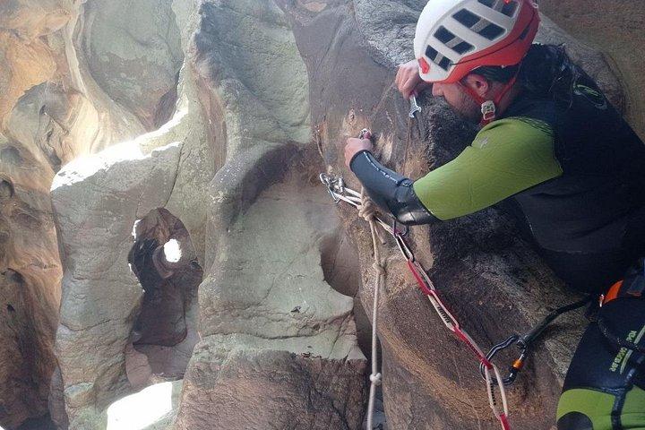 Private canyoning adventure in the Buitreras Canyon