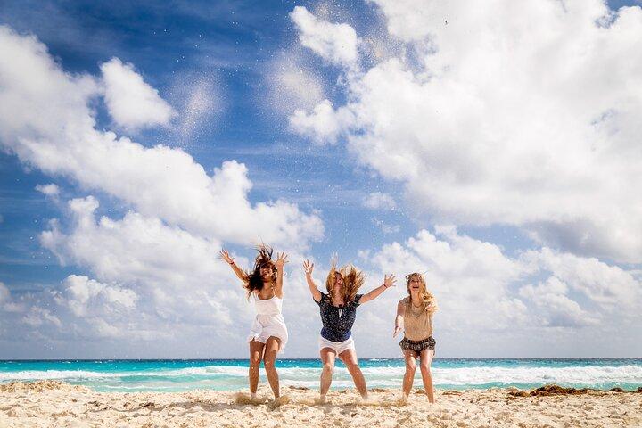 カンクンでのプライベートプロ写真撮影（お迎え付き）