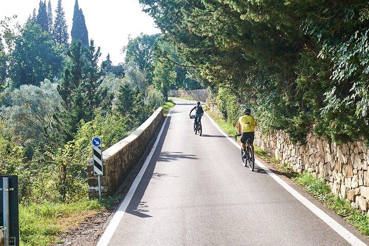 Excursion d'une journée en vélo toscan avec dégustation de vin et déjeuner à la ferme