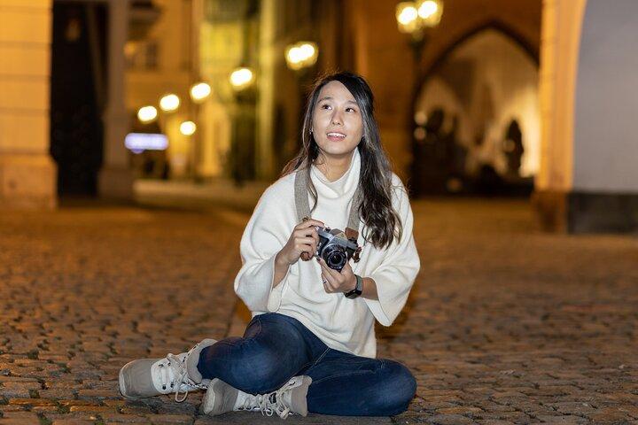 Privat nattljusfotografering i Prag