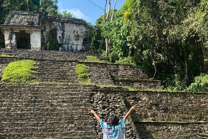 Archeologische vindplaats Palenque vanaf Villahermosa Stad of luchthaven