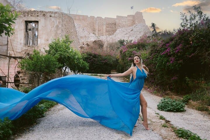 Athens Flying Dress Photo Shoot with a Professional Photographer