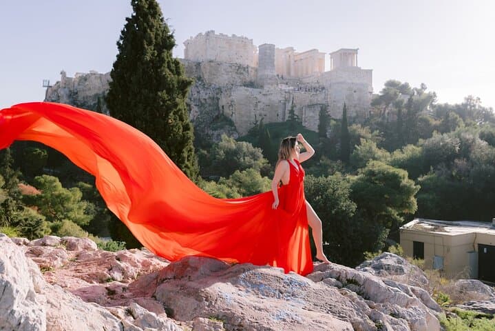 Athens Flying Dress Photo Shoot with a Professional Photographer