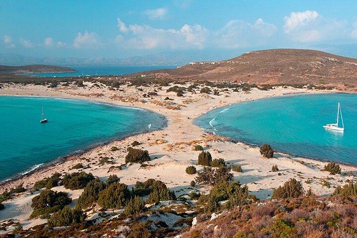 Mykonos katamarankryssning med måltidsdrycker och sup
