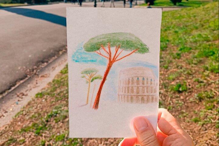 Ontwerp je eigen ansichtkaart van Rome - rondleiding met artistieke activiteit