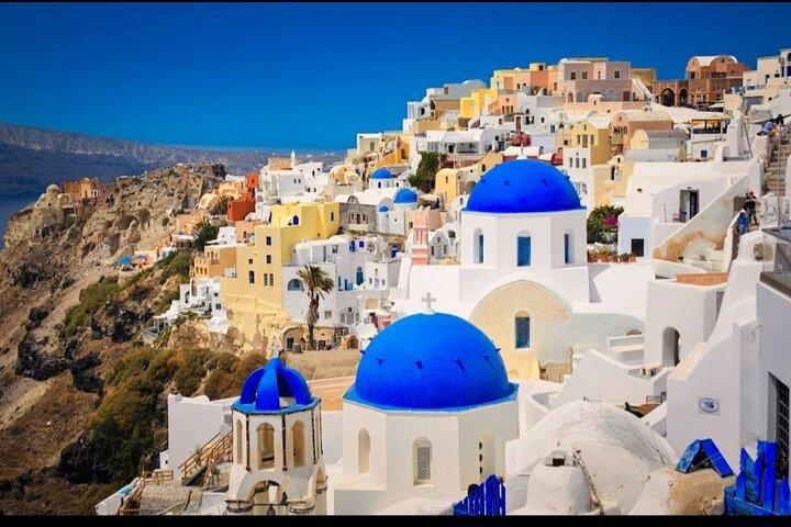 Excursão privada de meio dia a Santorini