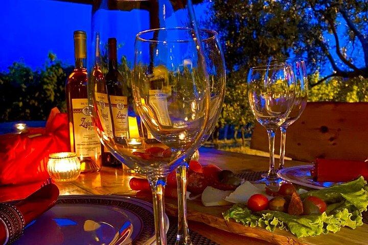 Degustazione di vini privata sotto le stelle con panorama al tramonto