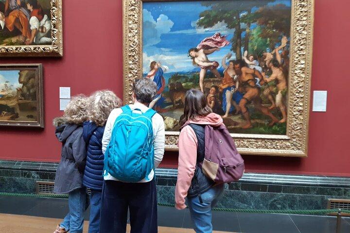 Visite de la Galerie nationale de Londres pour les enfants et les familles en compagnie d'un guide sympathique avec les enfants.