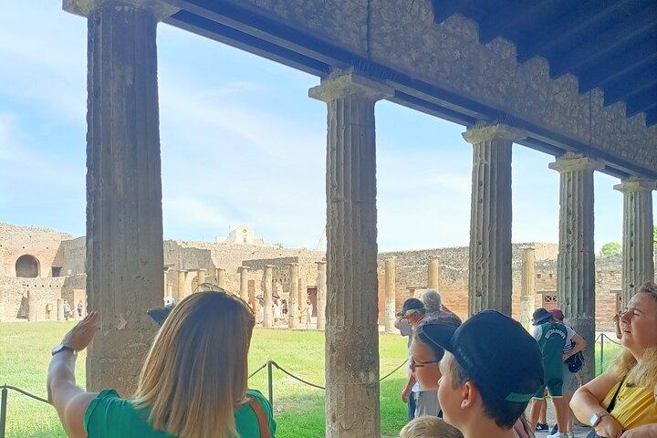 Excursion privée d'une journée à Pompéi et au volcan Vésuve au départ de Rome