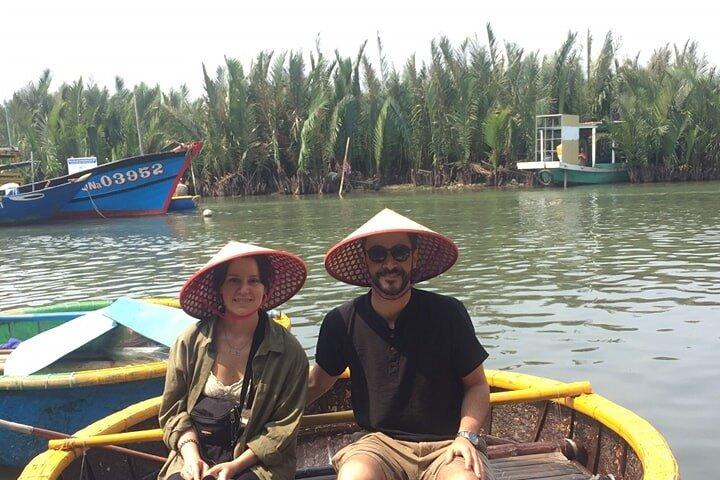 Visite privée du sanctuaire de My Son et de la jungle de noix de coco de Bay Mau pour monter en bateau panier
