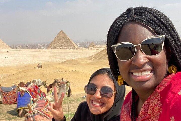 Giza Pyramids Sunrise Tour : Guide, Camel Trek & local Breakfast