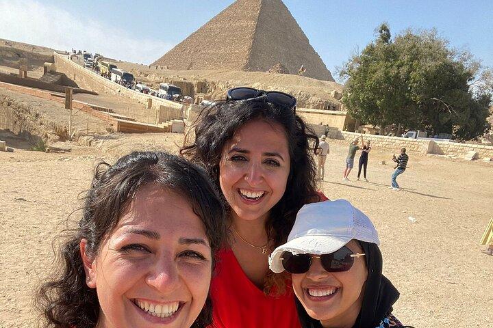 Giza Pyramids Sunrise Tour : Guide, Camel Trek & local Breakfast